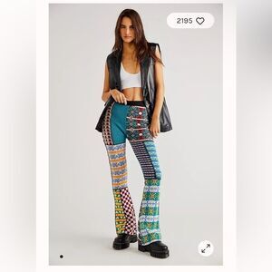 The Ragged Priest XS Free People The Ragged Priest Mix Knit Flare Pants